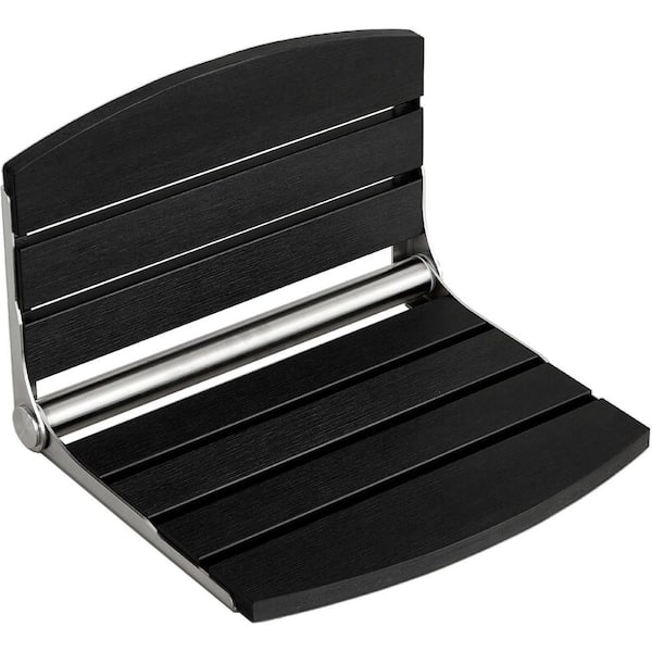 Folding Shower Chair 17.68 in. W Stainless Steel Foldable Seat Lightweight Portable Anti-Slip Feet for Elderly Disabled