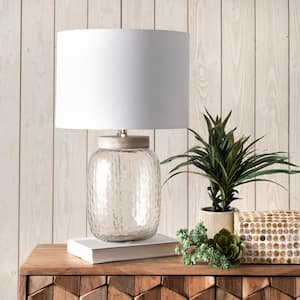 Haines 20 in. Gray Farmhouse Table Lamp, Dimmable