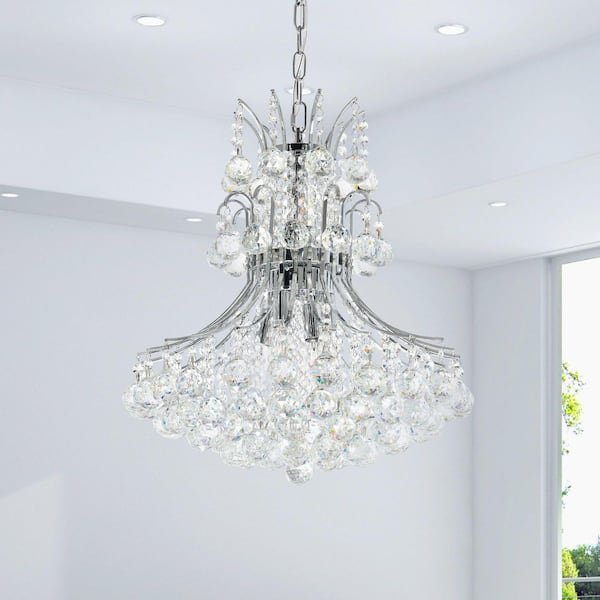 Princess 8 Light Down Chandelier With Chrome Finish