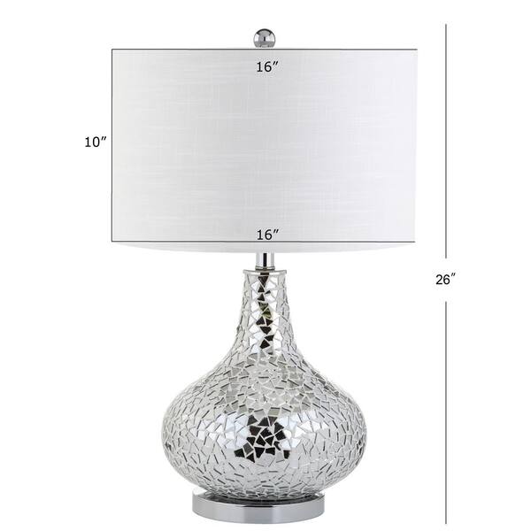 Silver Mirrored Mosaic Table Lamp, Mosaic Mirror Floor Lamp