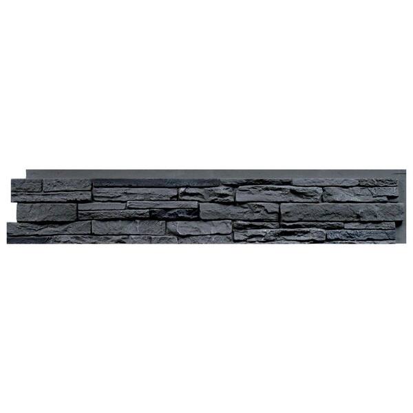 NextStone Slatestone Rocky Mountain Graphite 8.25 in. x 43 in. Faux Stone Siding Panel (8-Pack)