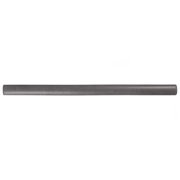 Coco Demi-Bullnose Matte Black Hat 1/2 in. x 7-7/8 in. Matte Ceramic Wall Tile Trim