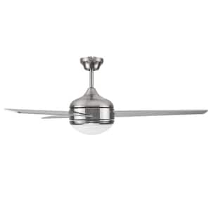 Treviento 52 in. Indoor Satin Nickel LED Ceiling Fan with Light with Wall Control