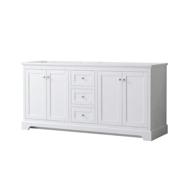 Wyndham Collection Avery 71 in. W x 21.75 in. D Bathroom Vanity Cabinet Only in White