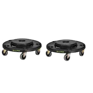 Universal Round Trash Can Dolly for 20 Gal. 32 Gal. 44 Gal. or 55 Gal. Trash Cans, (2-Pack)