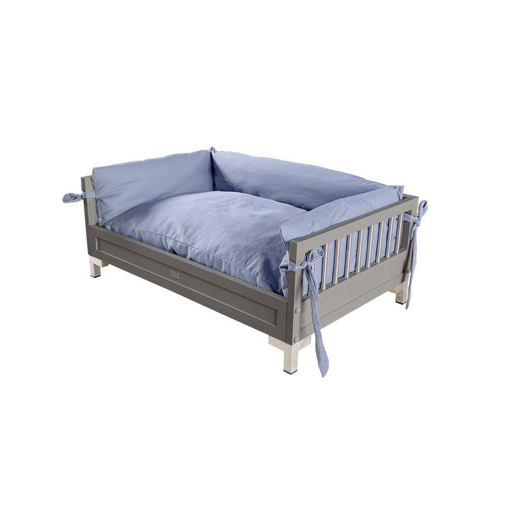 Large Gray Elevated Orthopedic Dog Bed with Foam Fill