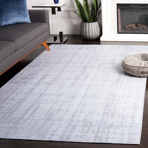 Tacoma Light Gray/Gray Doormat 3 ft. x 5 ft. Solid Plaid Area Rug