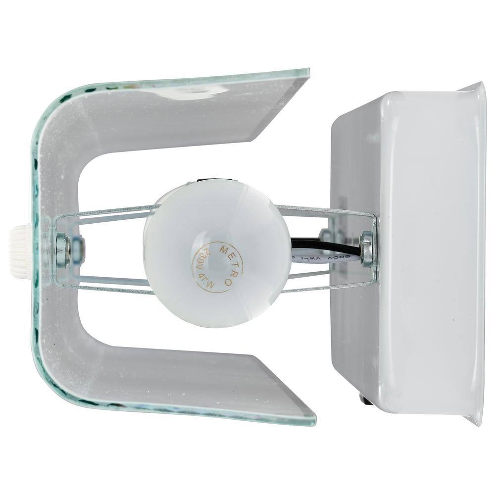 Nuvo 24" White Glass Vanity Light with Convenience Outlet