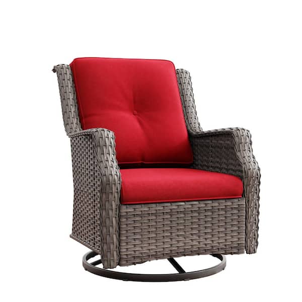JOYSIDE Wicker Patio Outdoor Lounge Chair Swivel Rocking Chair
