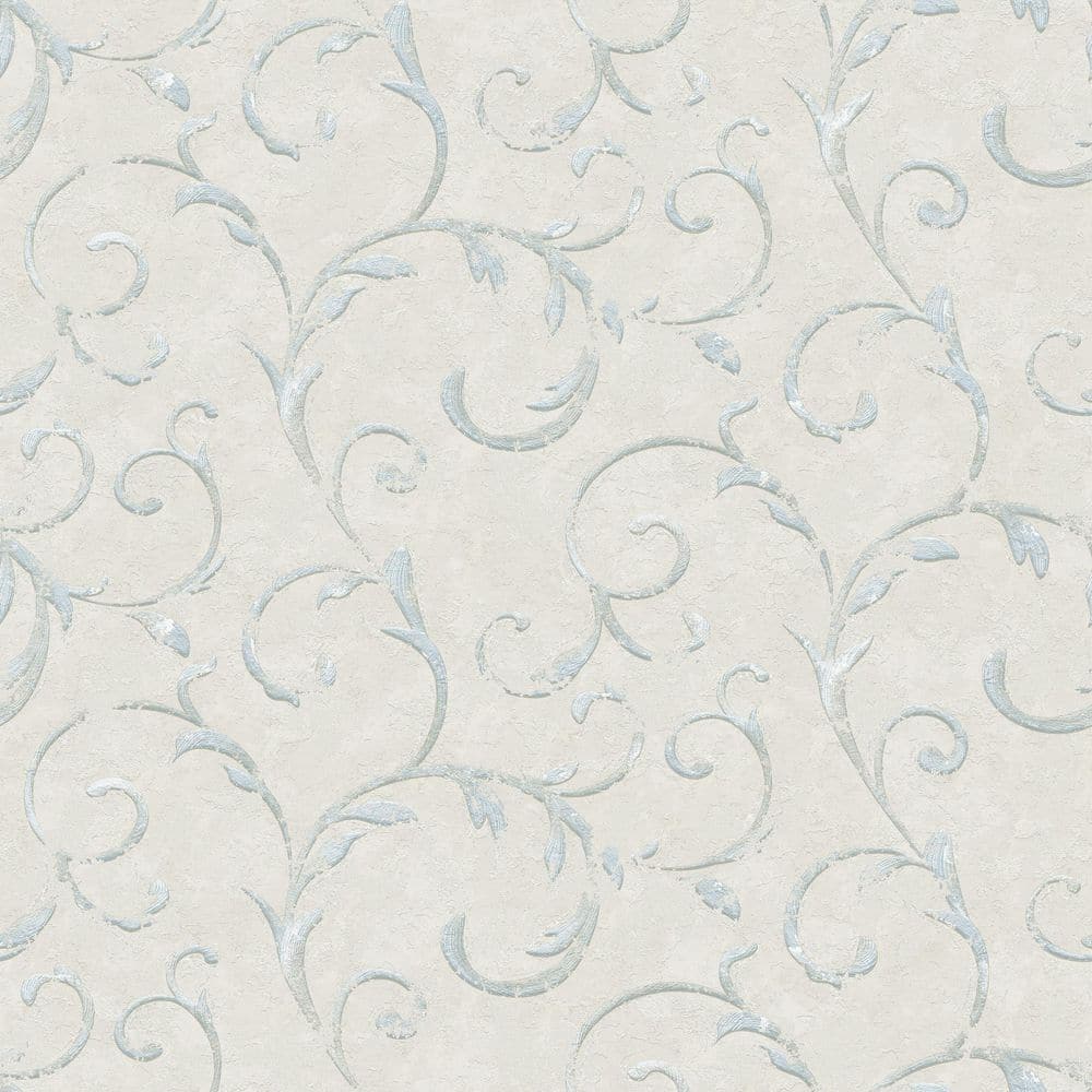 Palazzo 2 Collection Blue Scroll Damask Vinyl on Non-woven Non-pasted Wallp