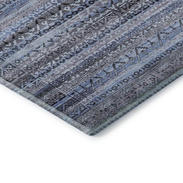 Mayfield Premium Machine Washable Abstract AMF2101 Blue 2 ft. x 3 ft. Accent Rug