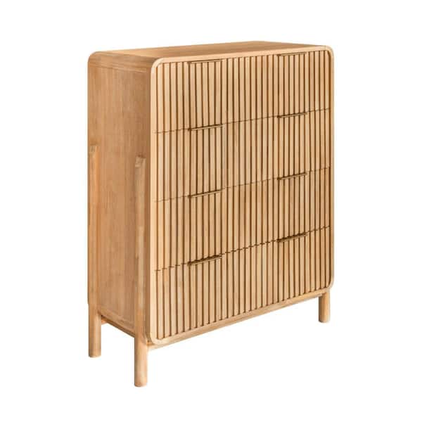 Brown and Gold 4-Drawers 37.8 in. Dresser Without Mirror
