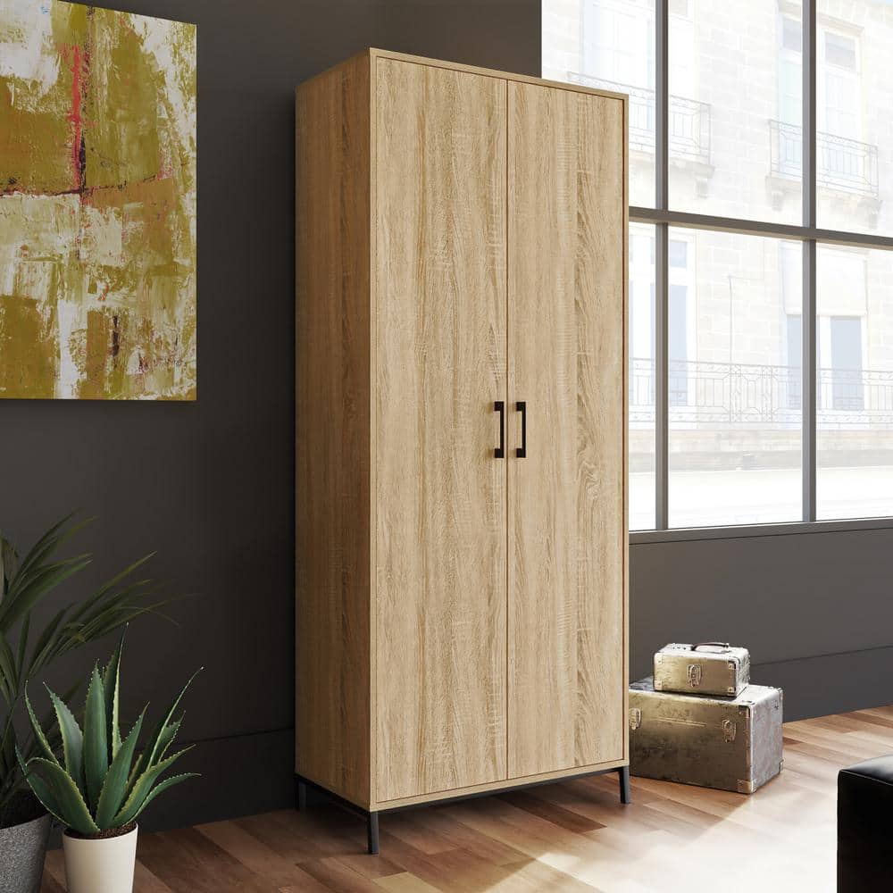 Tall Charter Oak Storage Cabinet with Adjustable Shelves