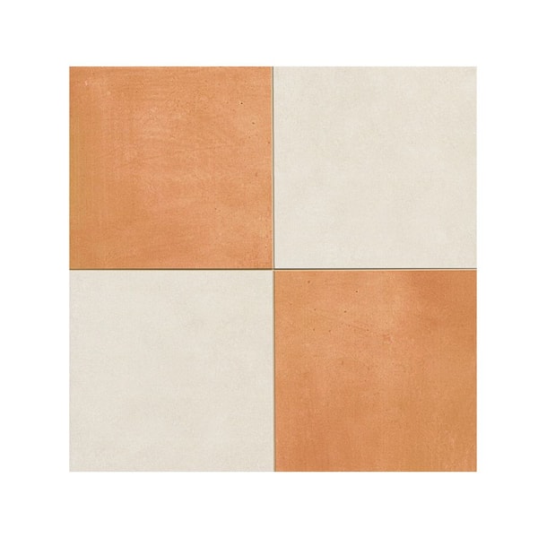 Cotto Bianco Chextile 17 in. x 17 in. Matte Porcelain Floor and Wall Tile (14.77 Sq. Ft./Case)