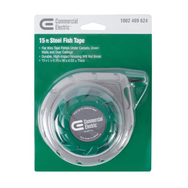 Commercial Electric 15 ft. Mini Cable Snake Fish Tape CE-EFT-15 - The Home  Depot