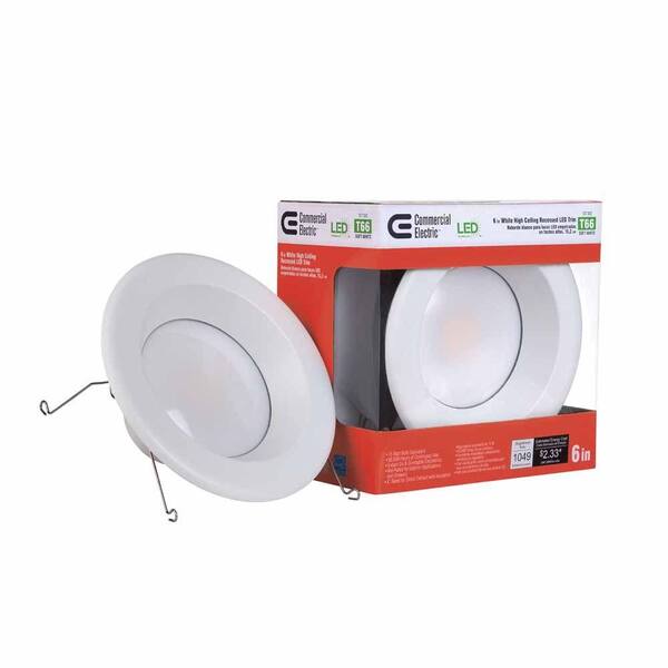 White LED Recessed High Ceiling Trim 