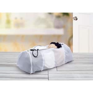 HOUSEHOLD ESSENTIALS White with Black Trim Backpack Duffel Laundry Bag 162  - The Home Depot