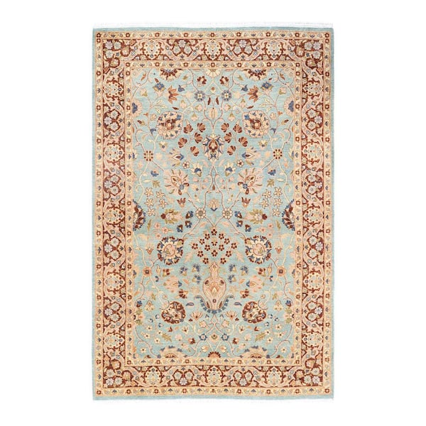 Solo Rugs Mogul One-of-a-Kind Traditional Light Blue 4 ft. 2 in. x 6 ft. 3 in. Oriental Area Rug