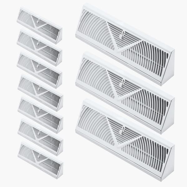 15 in. x 5 in. Floor Registers, 10-Pack Baseboard Registers, HVAC Heavy-Duty Iron Floor Vents, Rustproof Anti-Peeling