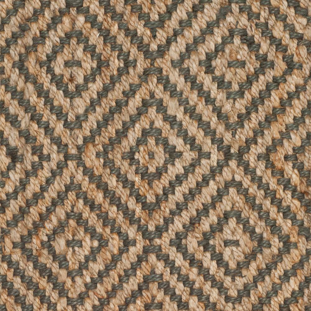 Handmade Beige and Grey Geometric Jute Area Rug