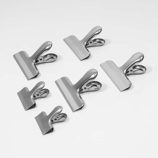ExcelSteel Set of 6 Stainless Steel Flat Alligator Clips