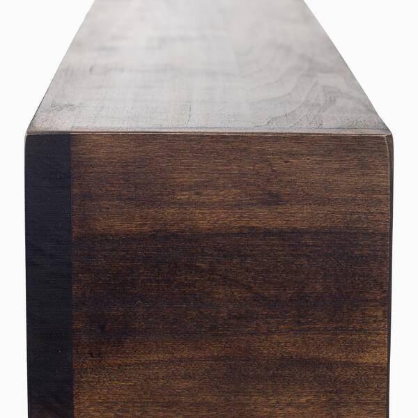 Dogberry Collections 60 in. W x 5.5 in. H x 6.25 in. D Modern Farmhouse  Dark Chocolate Cap-Shelf Mantel m-farm-6062-dkch-none - The Home Depot