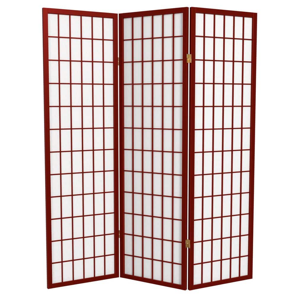 Rosewood 3-Panel Shoji Screen Room Divider