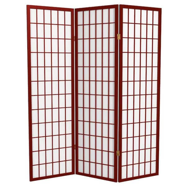 Oriental Furniture 5 ft. Rosewood 3-Panel Room Divider