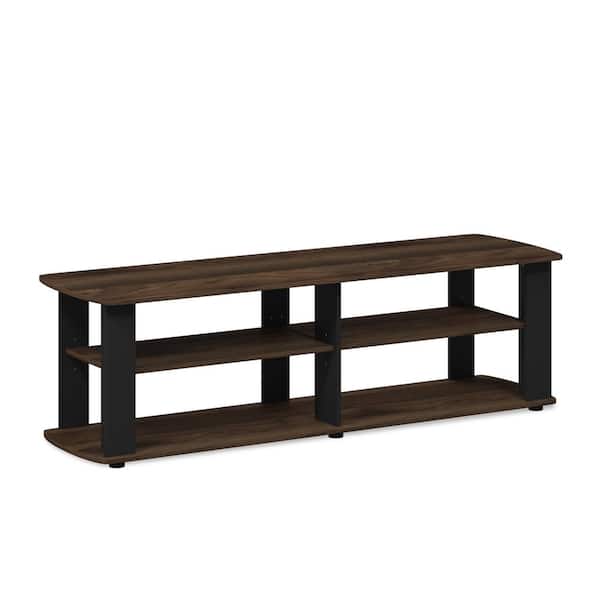 Furinno Nelly 43.4 in. Columbia Walnut/Black Entertainment Center TV Stand Fit TV's up to 49 in.