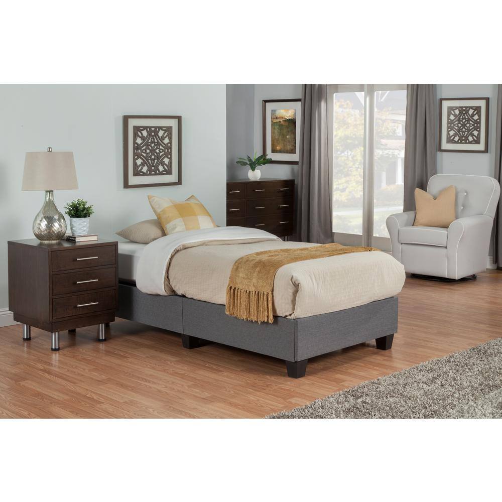 Cal King Upholstered Metal Platform Bed Frame