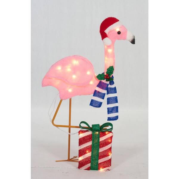 lighted christmas flamingo