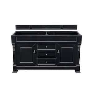 Brookfield 60 in. W x 23.5 in. D x 33.5 in. H Bath Double Vanity Cabinet withoout Top in Antique Black