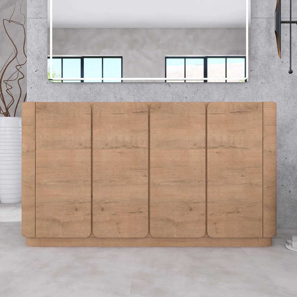 59.06 in. W x 18.19in. D x 32.88 in. H Freestanding Bath Vanity Cabinet without Top in Imitative Oak Unassembled