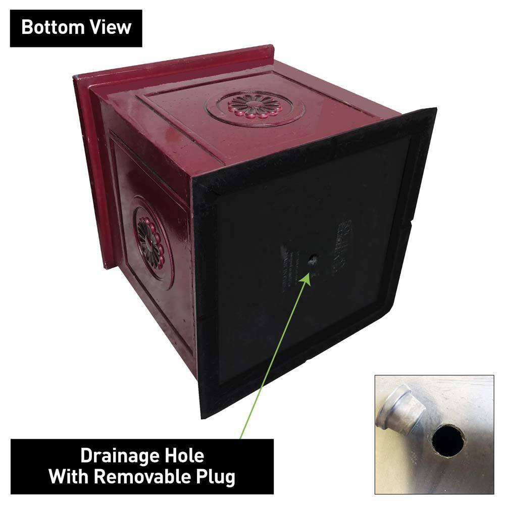 Colony Square 16" Oxblood Resin & Ceramic Outdoor Planter