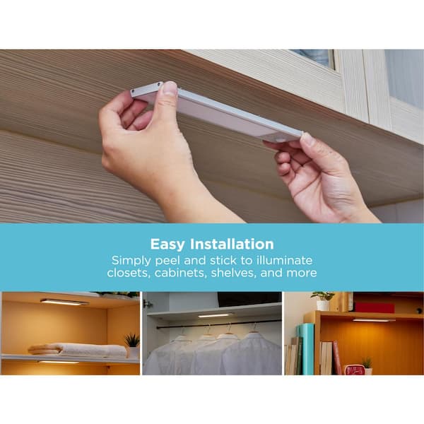 9 in. LED Warm White 1-Bar Rechargeable Under Cabinet Lighting Kit