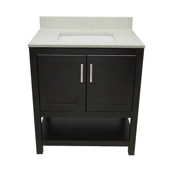 Taos 31 in. W x 22 in. D x 36 in. H Bath Vanity in Espresso with Galaxy White Quartz Stone Top with White Basin