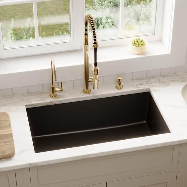 Karran Undermount Quartz Composite 32 in. Single Bowl Kitchen Sink