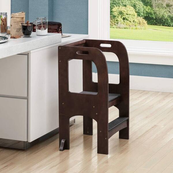 wooden kitchen step stool chair