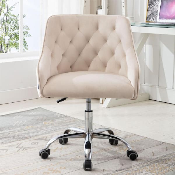 anpport Modern Swivel Shell Chair for Living Room, Beige Leisure office Chair