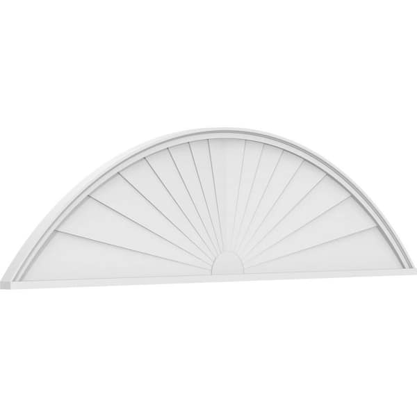 82-in. W x 21-1/2-in. H x 2-in. P Segment Arch Sunburst Signature Urethane Pediment, Primed Tan