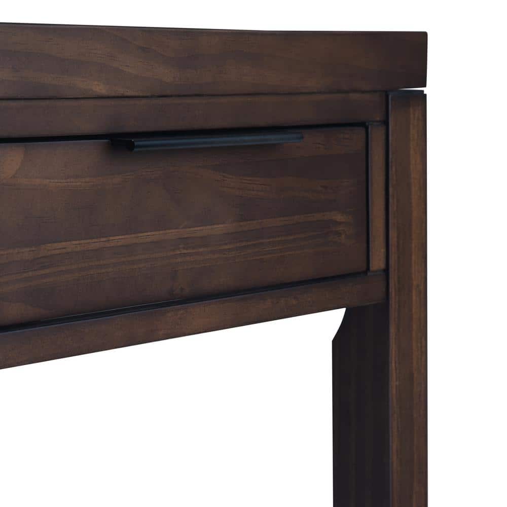 Hollander Warm Walnut Solid Pine 60" Home Office Desk with Keyboard Tray