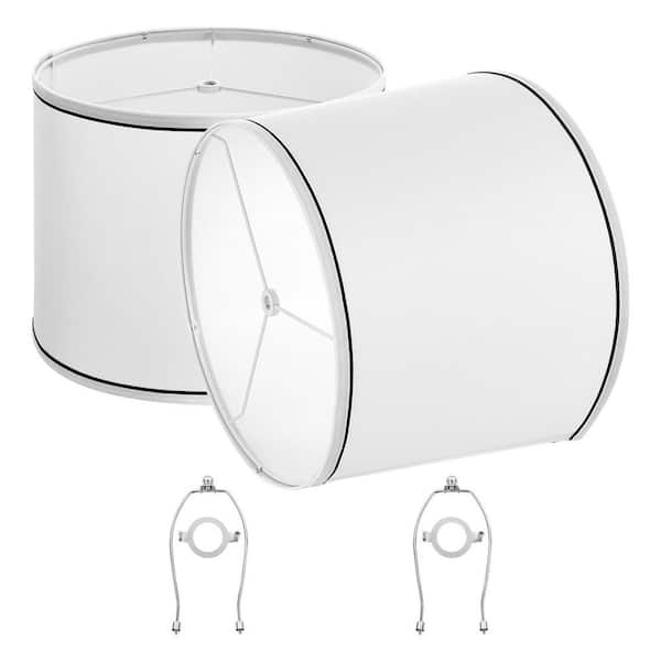 Lamp Shade Set of 2, Mix and Match, 10 in. High, White Linen Round Replacement Lamp Shade with Fitter, 2025 update