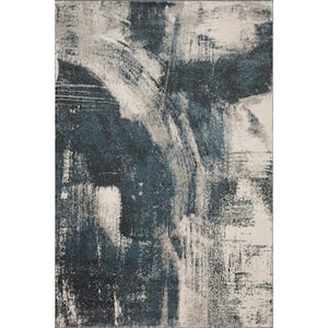 Spirit Indigo/Ivory 2 ft. 7 in. x 4 ft. Abstract Contemporary Area Rug