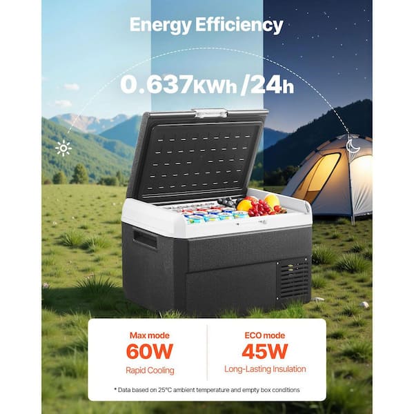 Car Refrigerator 42.3QT Car Refrigerator Fridge 40 L Portable Outdoor Refrigerators in Black Outdoor Refrigerator