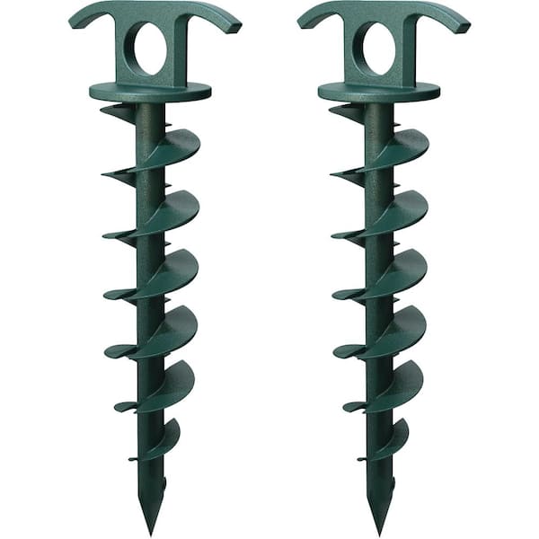 2-Pack 10 in. Spiral Ground Anchor for Yard