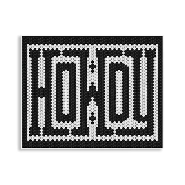 Mosaic Style Howdy in Black by Lettered and Lined 1 Piece Unframed Typography Graphic Art Print 11 in. x 14 in.