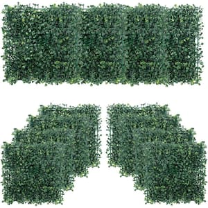 10 in. H x 10 in. W 12 Pcs Artificial Boxwood Panels Boxwood Hedge UV-Proof Greenery Wall Panels Grass Wall Backdrop