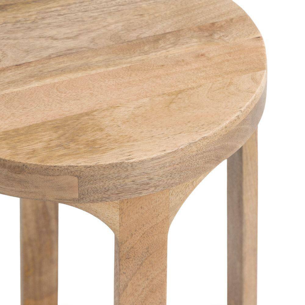 Dahl 12.00 in. Natural Round Solid Wood End Table - thumbnail 5
