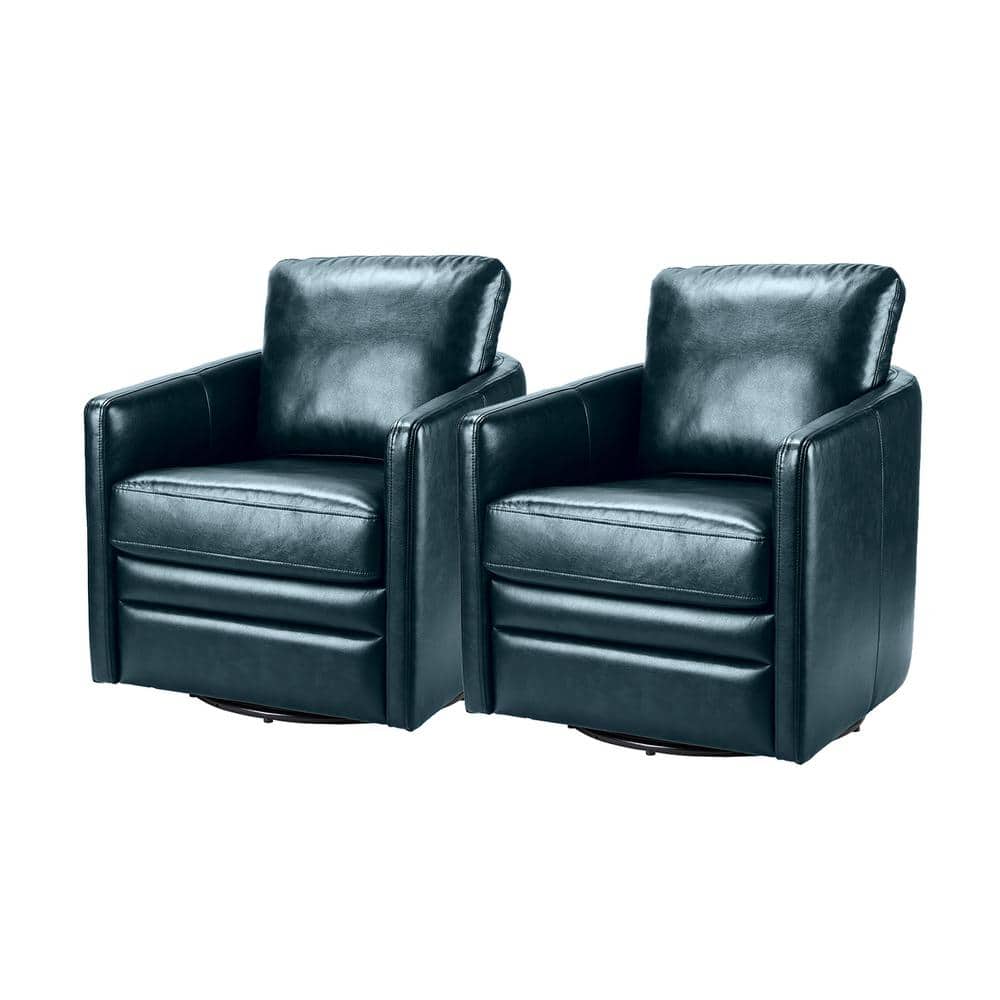 Denver 27 in. Mid-Century Modern Turquoise Faux Leather Arm Chair (Set of 2) price history on PriceWatchPro