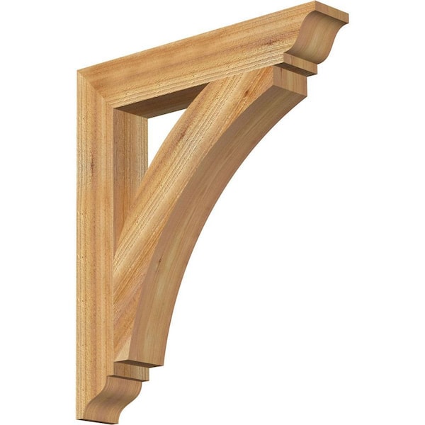 Ekena Millwork 4 in. x 28 in. x 24 in. Western Red Cedar Thorton Traditional Rough Sawn Bracket
